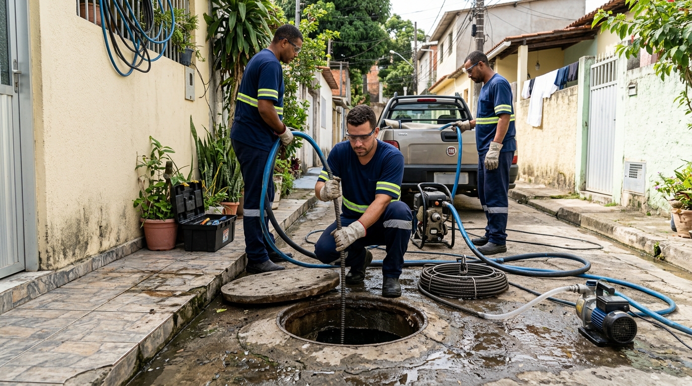 Desentupimento de esgoto com hidrojateamento em Juiz de Fora-MG