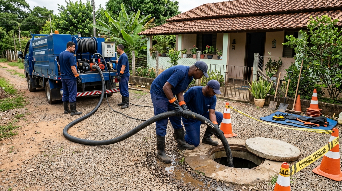 Equipe de desentupimento de fossa em Juiz de Fora-MG